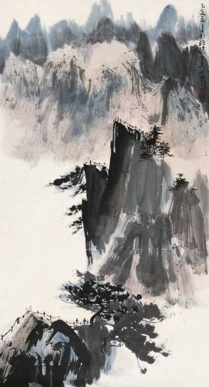 秦岭云 乙丑(1985年)作 山水 立轴